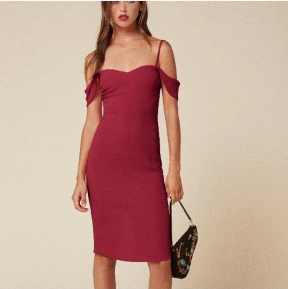Reformation Rena Dress, size 4, Cherry Red
